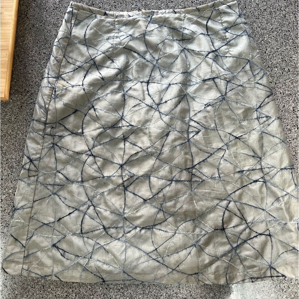 Oilily gorgeous silver and blue threaded A-line skirt, size 40
